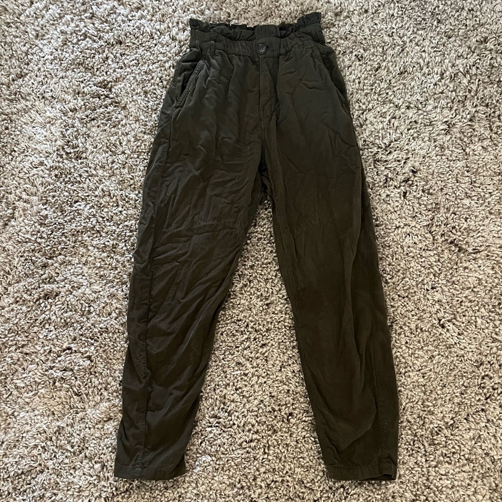 zara army green pants